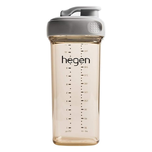 hegen Easy to Clean PPSU Drinking Bottle,11oz for 9 months and up (Grey)