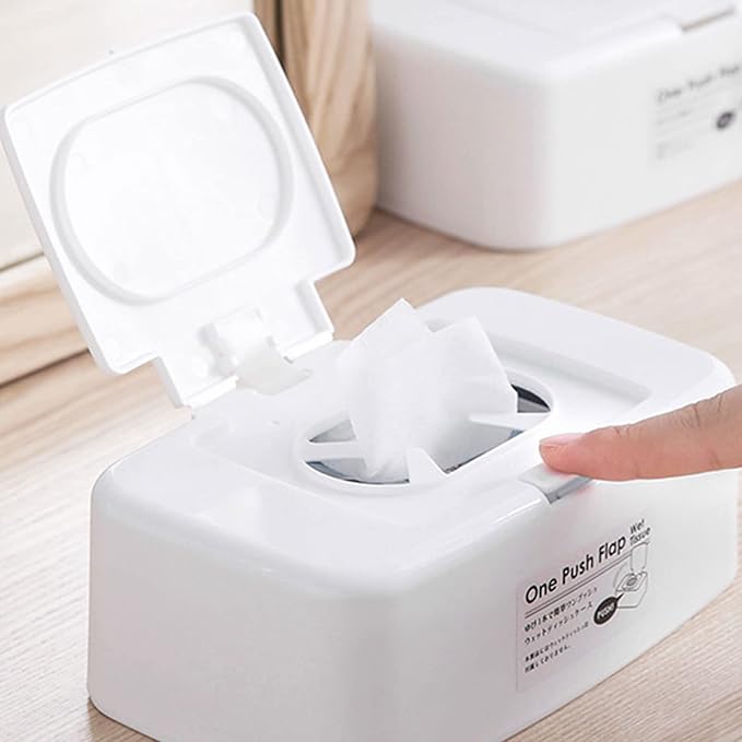 Wet Tissue Box Holder Wet Tissue Box Wipes Dispenser Portable Wipes Napkin Storage Box Holder Container for Car Home Plastic