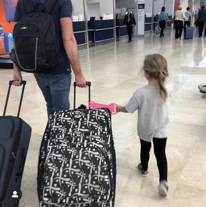 Tagalong Stroller Accessory for Child Safety | Toddler Must Have to Keep Kids Close | Toddler Travel Accessory - Links to Strollers, Backpacks, Shopping Carts - Disney Trip Essential - Pink Tag