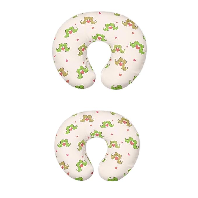 Love Heart Dinosaur Nursing Pillowcase Stretchy Removable Nursing Covers for Breastfeeding Pillows Ultra Soft Newborn Feeding Pillow Cover Stain Resistant and Easy to Clean