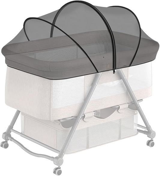 DUOMI Bassinet Cover with Two-Way Zipper,Portable Bassinet Mosquito Net Cover for Cats to Keep Pets Out(Black)