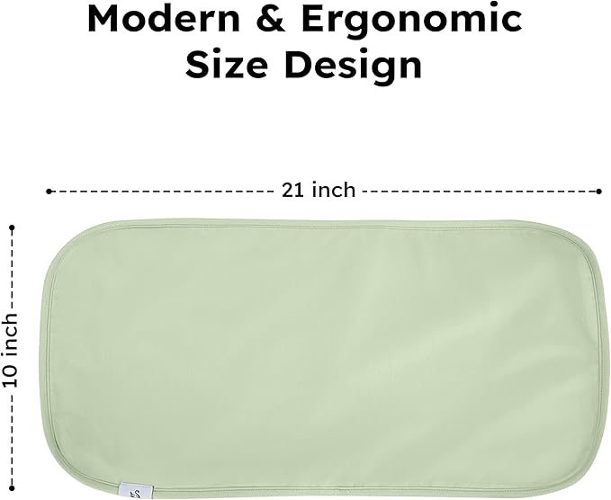 Premium Baby Burp Cloths, Extra Soft Spit Up Rags with 3 Absorbent Layers, 21" x 10" Size, Sage Green