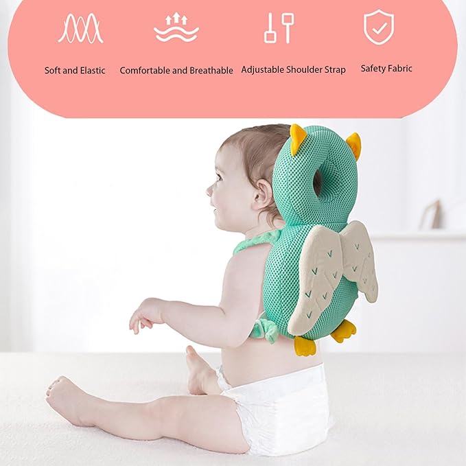 Baby Walker Head Protector Toddler Adjustable Baby Head Protection Backpack Wear Safety Pad (Cute Tiger)