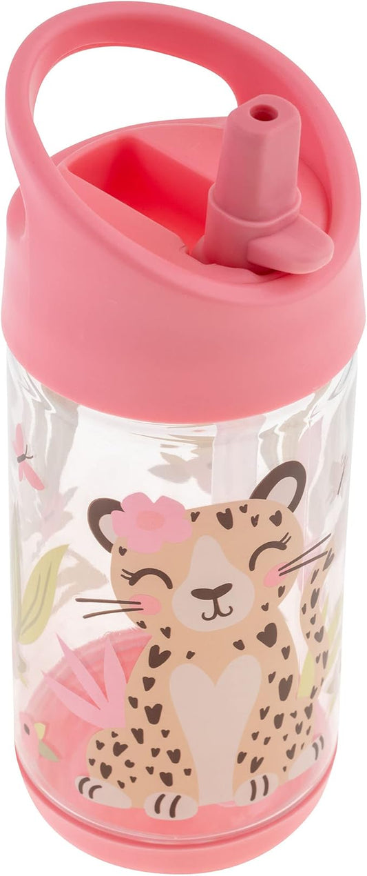 Stephen Joseph, Kids Flip Top Water Bottle, 10 oz Tritan BPA Free, Water Bottle for Girls & Boys, Back to School Flip Top Bottle, Leopard