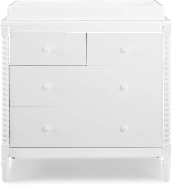 Delta Children Saint 4 Drawer Dresser with Changing Top, Bianca White