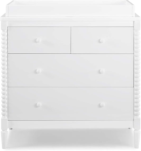 Delta Children Saint 4 Drawer Dresser with Changing Top, Bianca White