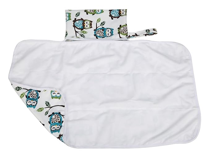 Baby Diaper Changing Mat Portable Foldable Washable Compact Travel Nappy Waterproof Play Mat 30inx18.5in,77cmx47cm (Owl)