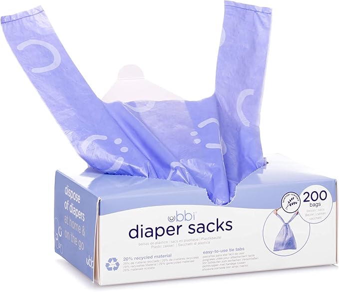 Ubbi Disposable Diaper Sacks, Lavender Scented, 200 Count & On-the-Go Refill Bags, Lavender Scented, Value Pack of 36, Baby On The Go Diapering Essentials