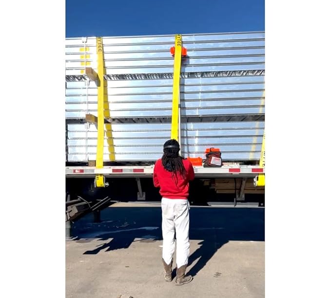 Mytee Products (40 Pieces) 4"x10" Orange Corner Protector V Shaped Flatbed Edge Guards with Carrying Case - Cargo Load Corner Edge Protector and Tie-Down Strap Guard for Flatbed
