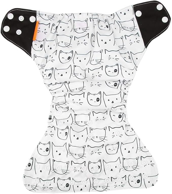4pcs Baby Diaper Cover, Washable Reusable Newborn Nappy Cover, Comfortable Soft, Dry and Breathable, Adjustable Size(1#)