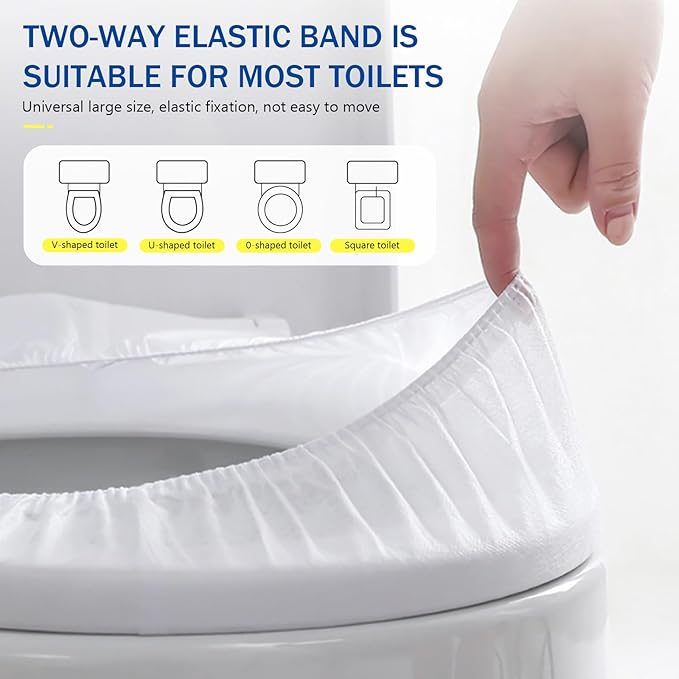 20 Pack Disposable Toilet Seat Cover Waterproof Non-Woven Fabric, Disposable Toilet Seat Covers for Travel, Disposable Seat Covers for Outing Hotel Hospital Public Toilet (Single Layer White)