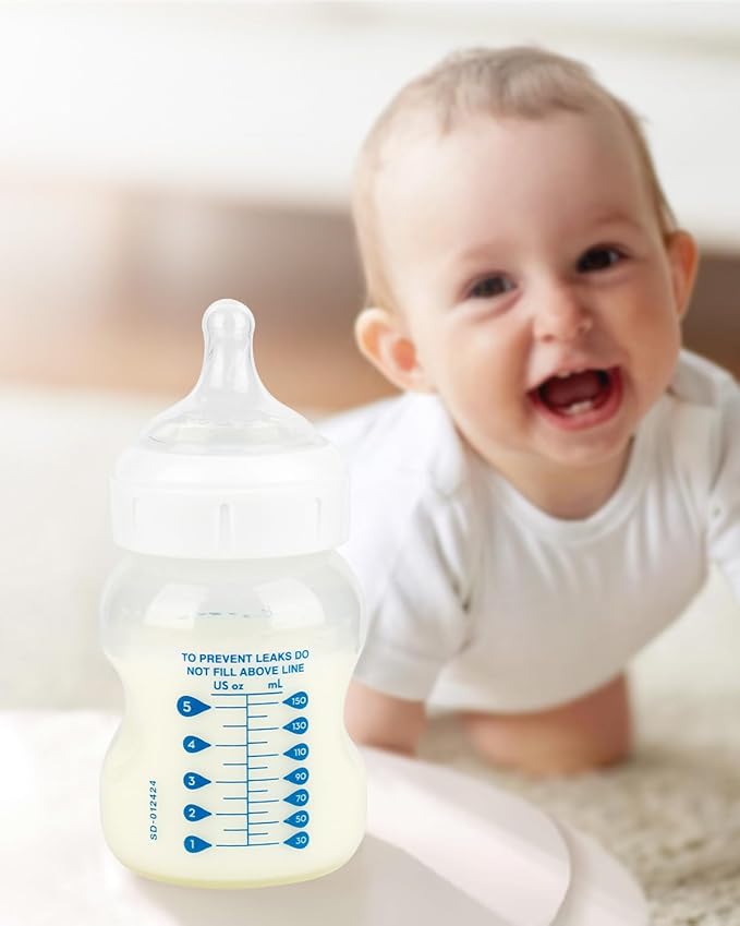 Silicone Nipple for Dr. Brown's Natural Flow Level 1 Wide-Neck Baby Bottle, 0m+, Slow Flow, 6 Pack