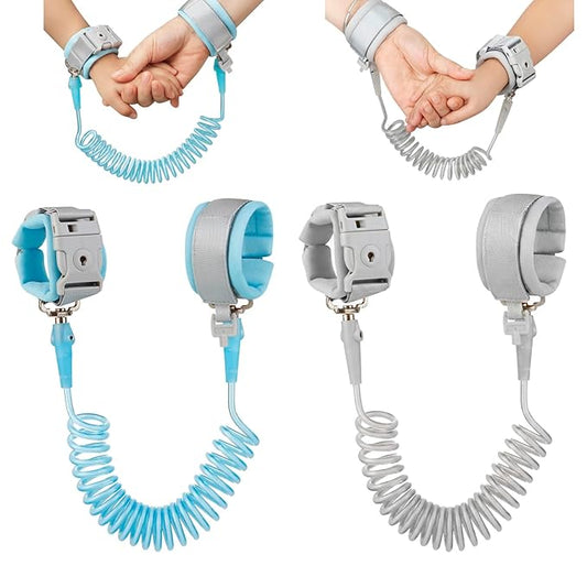 PandaEar 2 Pack Anti Lost Wrist Link, Toddler Harness Walking Leash Safety Child Wristband Leashes for Babies Kids