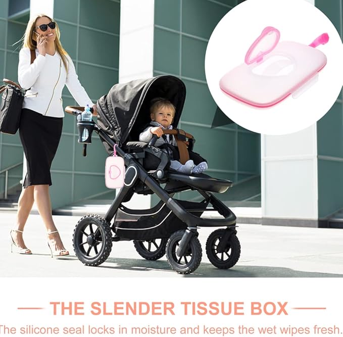 Healeved Baby Carrier 2PCS Baby Wipes Dispenser On-The-Go Wipes Dispenser Portable Baby Diaper Wipe Holders Travel Wipes Case Baby Wipe Holder for Travel,Outdoor Car Decor