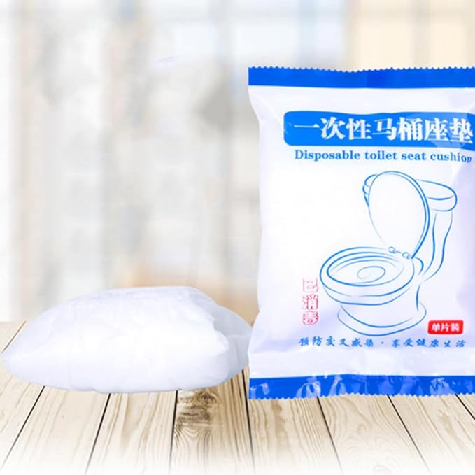 Healifty Disposable Toilet Seat Cover Portable Waterproof Toilet Mat Thickened Cushion for Travel Hotel Office Use Individual Package 8.26X6.69X3.93 Inch