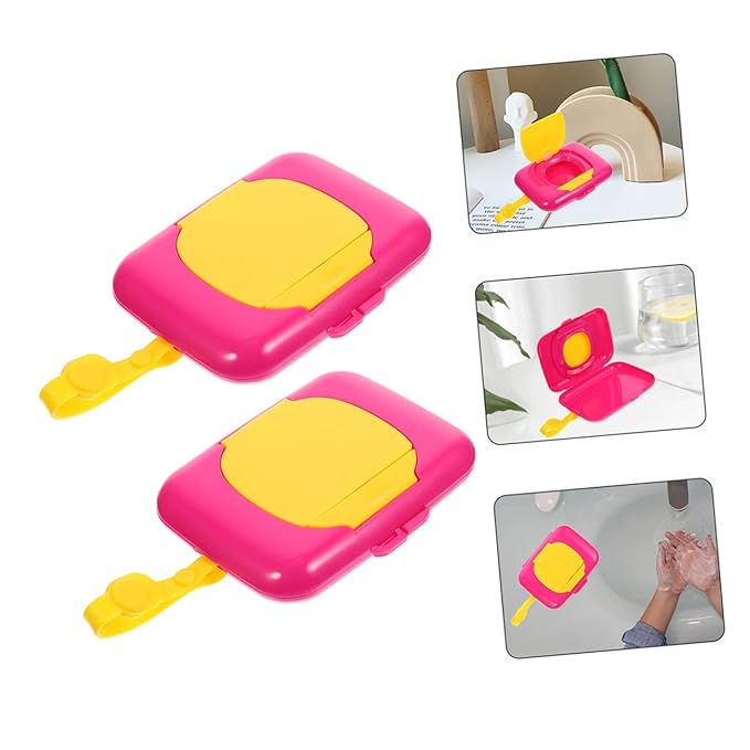 ibasenice Lightweight Portable Box Baby Wipes Dispenser for Travel Stroller Crib and Desktop Easy to Clean