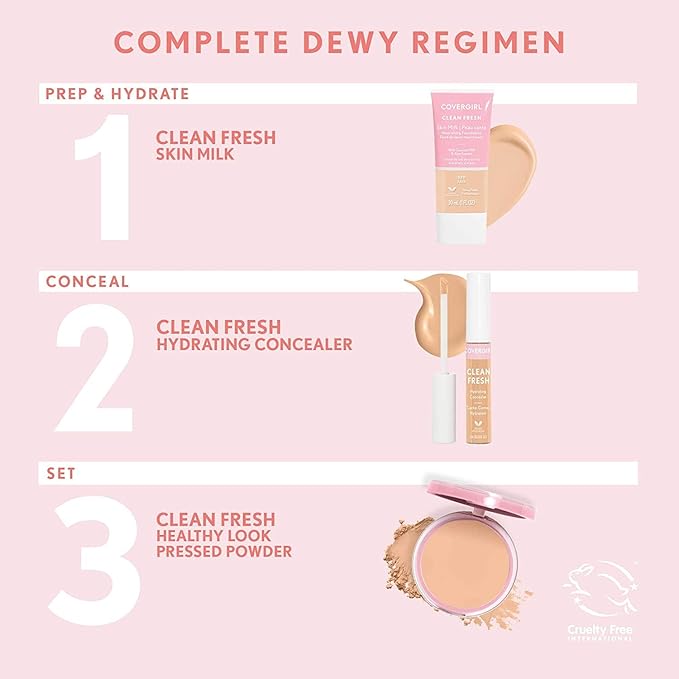 COVERGIRL Clean Fresh Pressed Powder, Rich, 0.35 Oz (Pack of 3)