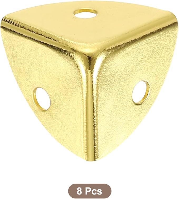 uxcell 8Pcs Decorative Box Corner Cover, 18mm Metal Edge Guard, Furniture Corner Edges Protector, Gold