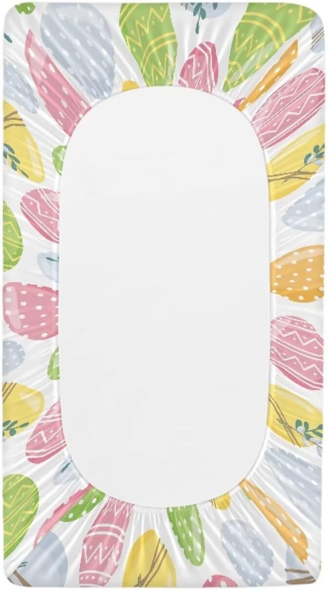 Cute Rabbit Easter Changing Table Cover Waterproof Changing Pad Cover for Baby Comfy Breathable Stretchy Universal Tray Table Mat Easy to Clean