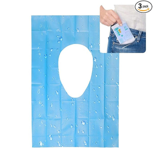 Disposable Toilet Seat Covers - 30 Counts Waterproof Individually Wrapped Portable Travel Toilet Seat Covers for Adults Kids Toddler Potty Training Public Toilet, Lengthened Size 16x24 Inch, 3 Packs