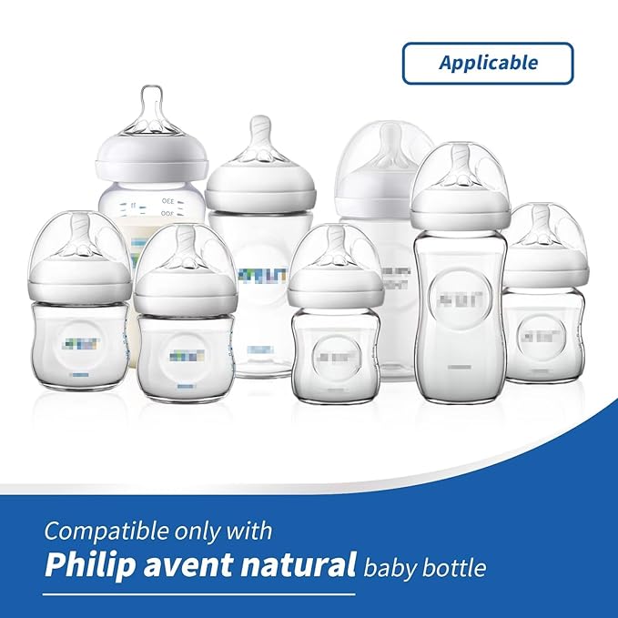 Straw Cup Soft Spout Conversion Kit for Philips Avent Natural Baby Bottle, Bottle Handles and Weighted Straw （2 Pack）