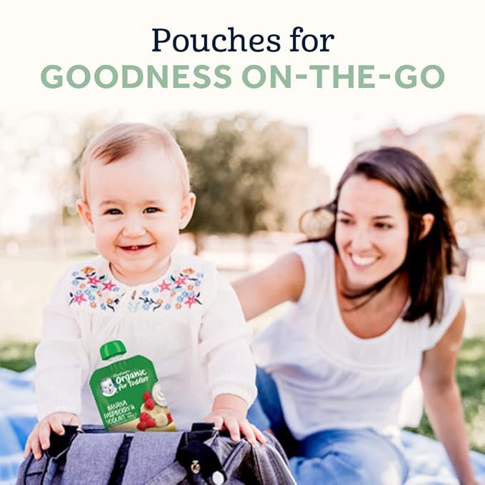 Gerber Organic Baby Food WonderFoods Banana Strawberry Beet & Oatmeal, 3.5 Oz Pouch (Pack of 3)