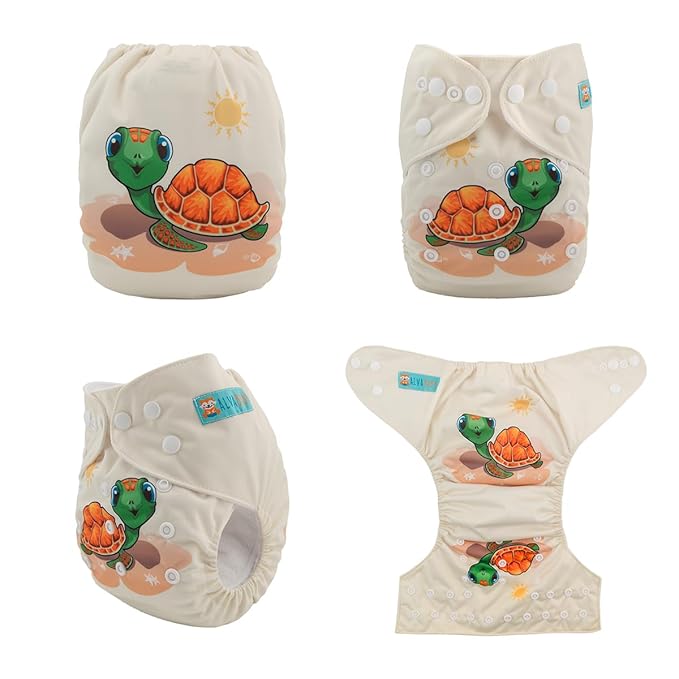 ALVABABY Baby Cloth Diaper One Size Adjustable Washable Reusable for Baby Girls and Boys 1 Pack with 2 Inserts YD152-2T