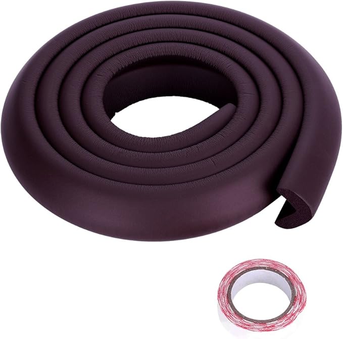 Kids Baby Safety Rubber Bumper Strip Corner and Guards Protector Child Proofing Premium Childproofing Protector (Coffee)