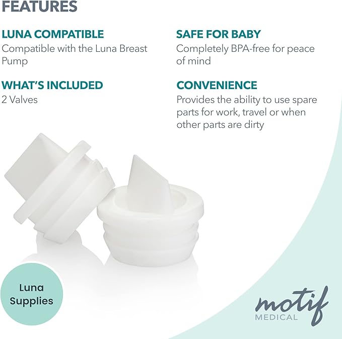 Motif Medical, Set of 2 Luna Valves, Replacement Parts for Luna Breast Pump