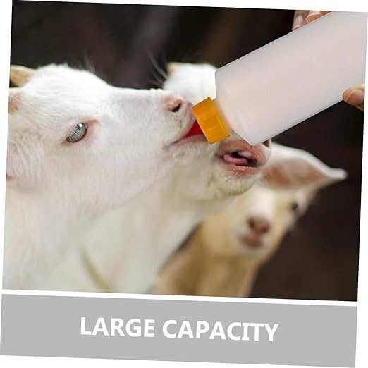 Levemolo 2sets Goat Milk Bottle Animal Feeding Bottle Material for Newborn Lambs
