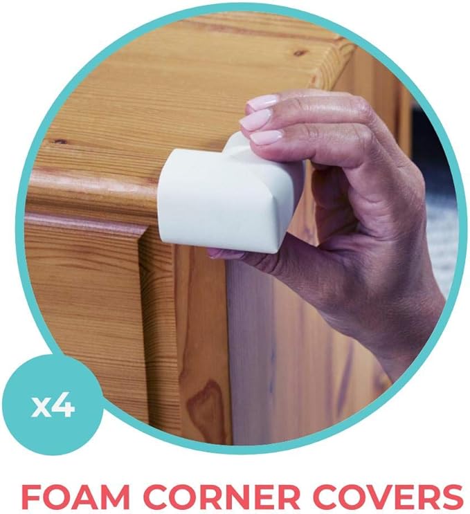 Toddleroo by North States Foam Corner Protectors. Safeguard Sharp Corners for Home Safety with Impact Absorbing Foam Protectors. Baby Proofing with Confidence (8-Pack, White)