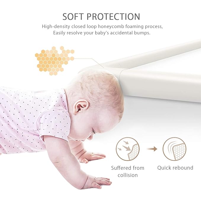 SONARIN Baby Safety Baby Edge & Corner Guards,2M/6.6ft Corner Protectors Furniture Table Edge Protectors L Shape with Strong Adhesive Tape,Colorful Child Protection(White)