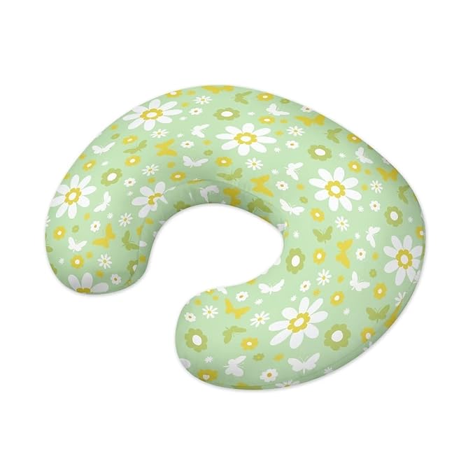 Daisy Floral Nursing Pillow Cover Stretchy Removable Cover for Breastfeeding Pillows Comfortable Slipcover for Baby Girl and Boy Fits The Original Support Pillow