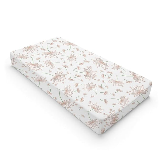 Boho Pink Floral Baby Changing Pad Cover for Boy Girl 32''x16'' Vintage Flowers Unisex Fitted Changing Table Sheets Spring Wild Plants Soft Breathable Nursery Bedding Cradle & Bassinet Sheets