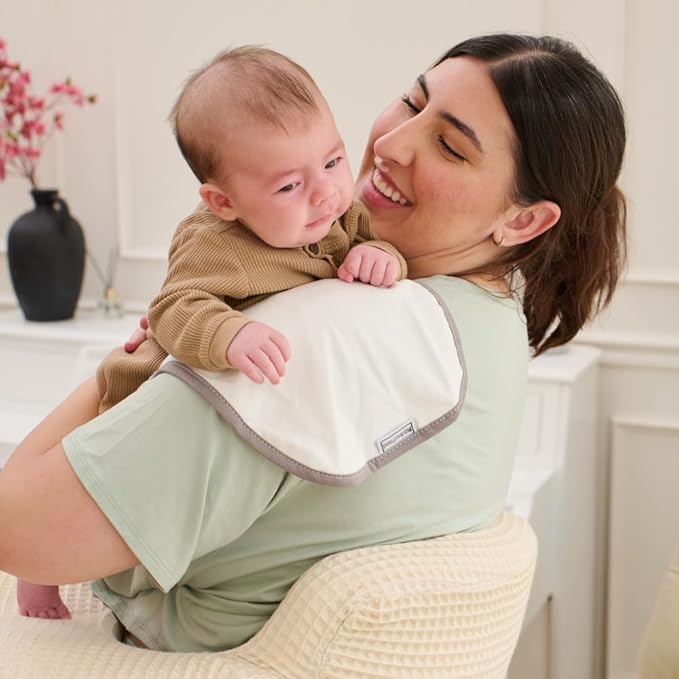 My Brest Friend Organic Burp Cloths Unisex 5-Pack Super Absorbent Cotton Burping Cloths for Babies,2-Ply and Soft on Baby's Skin, Newborn Spit Up Rags, Infant Towels for Milk Spit Up, Large 9.5" x 2"