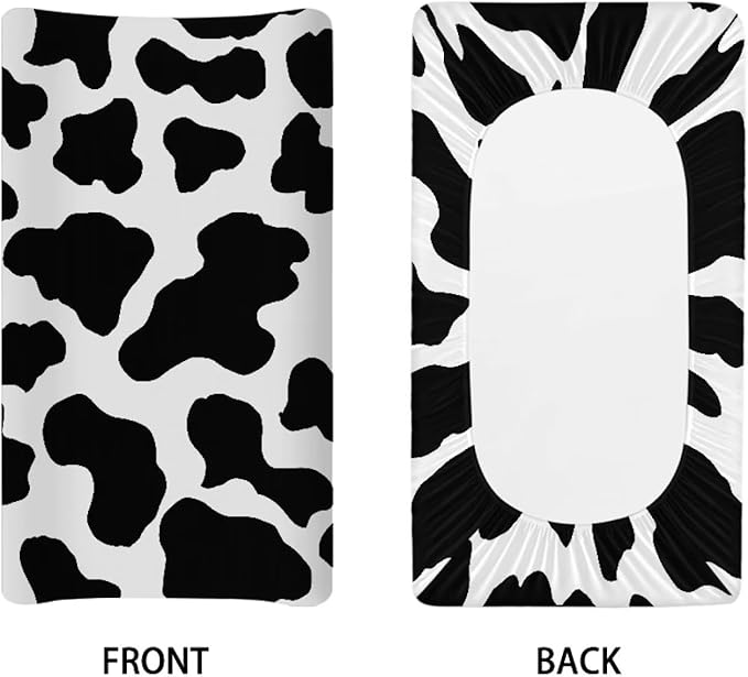 Changing Pad Covers for Boys Girls, Cow Print Diaper Changing Table Pad Cover Soft Breathable Changing Mat Cover for 32''x16" Cute Birthday Gifts for Baby