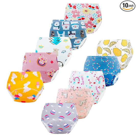 Potty Training Underwear for Girls, Toddler Training Underwear Boys (10 Packs, 3-4T, Multi-Colored