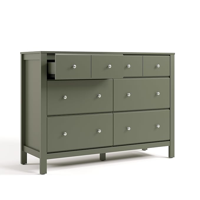 Storkcraft Horizon 6 Drawer Dresser (Olive) – GREENGUARD Gold Certified Dresser for Nursery & Kids’ Room, Modern Storage with Interlocking Drawer System