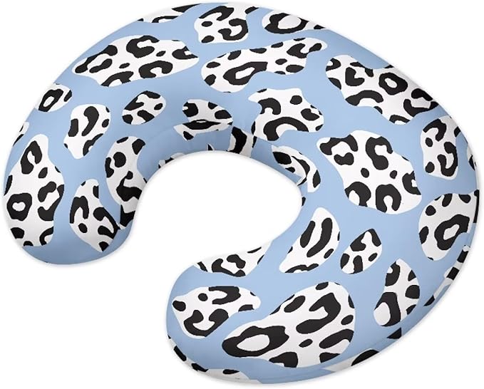 Blue Cow Print Feeding Pillow Covers Washable & Breathable Nursing Pillow Slipcovers Breastfeeding Newborn Feeding Cushion Cover Practical Gift, Best Choice for Mom Cover Only