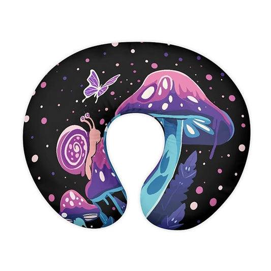 Forchrinse Purple Mushroom Butterfly Baby Nursing Pillow Cover for Baby Girls Breastfeeding Pillow Slipcover Soft Comfortable Newborn