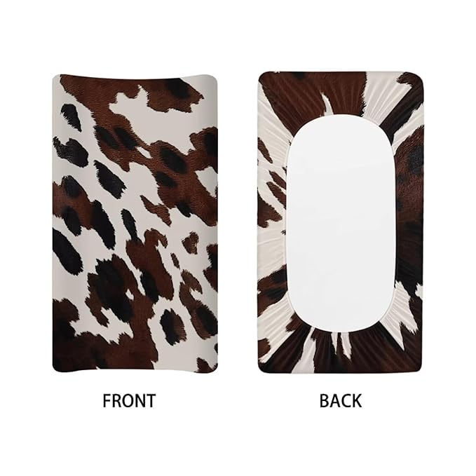 ZDCUSTOM Brown Cow Changing Pad Covers Changing Table Sheets Diaper Changing Pad Cover Stretchy Changing Table Cover Soft & Breathable for Baby Boys