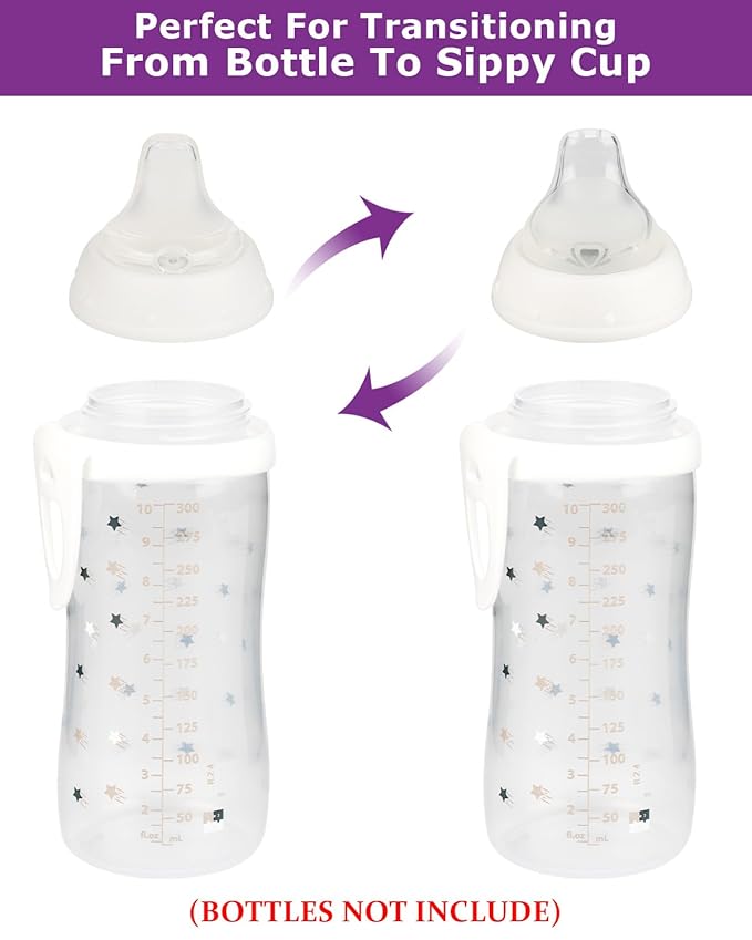 12 Count Silicone Spout Nipples for NUK Active and Learner Cups, Silicone Replacement Nipple,6+ Months