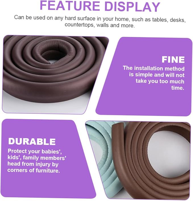 2m Corner Bumper Cushion for Furniture Edges Soft Nbr Material Easy Installation for Tables Beds Desks and Safety