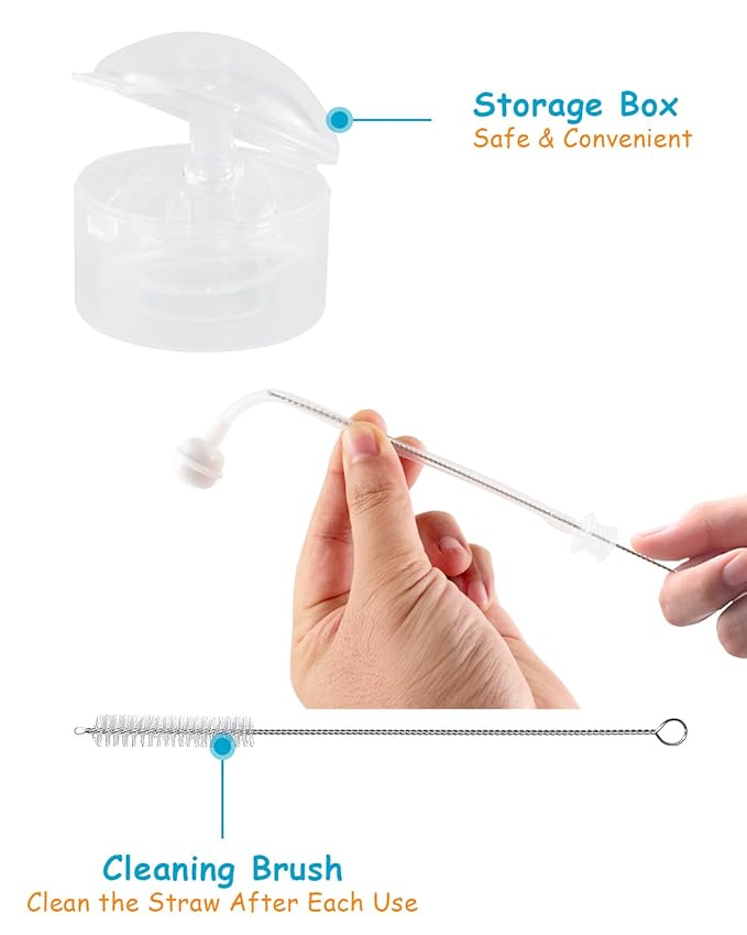 Straw Cup Conversion Kit for Mam Bottles, Spill-Proof Transition Kit with Silicone Straw Nipple, Weighted Straw, Handle, 3 Pack, 6m+