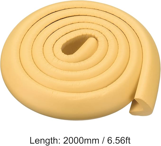 uxcell Corner Guards Edge Protectors 6.56ft(2M), Foam Safety Bumper L Shape for Furniture Corner Table Edge Guard, Wood