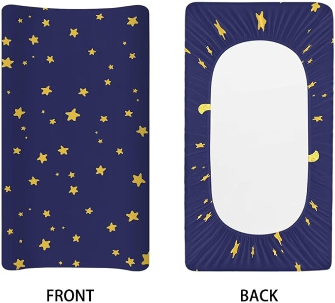 Stars Blue Sky Changing Pad Covers, Breathable Baby Change Table Cover Non Slip Change Sheet for Newborn Babies Boys Girls