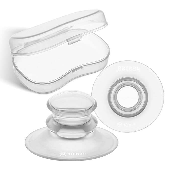 haakaa Silicone Nipple Correctors for Flat, Short or Inverted Nipples, Inverted Nipple Corrector for Breastfeeding with Storage Case, M