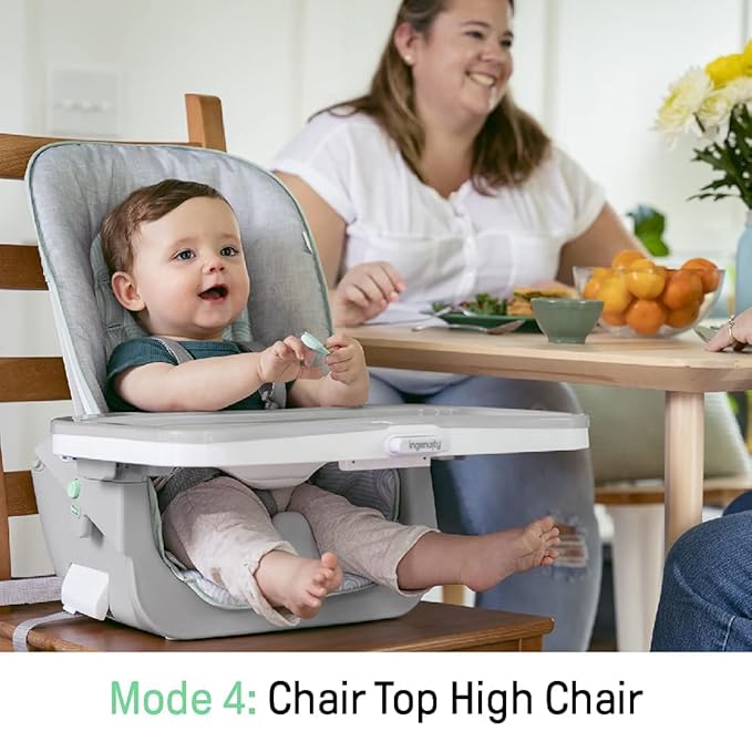 Ingenuity Beanstalk Baby to Big Kid 6-in-1 High Chair Converts from Soothing Infant Seat to Dining Booster Seat and more, Newborn to 5 Yrs - Ray