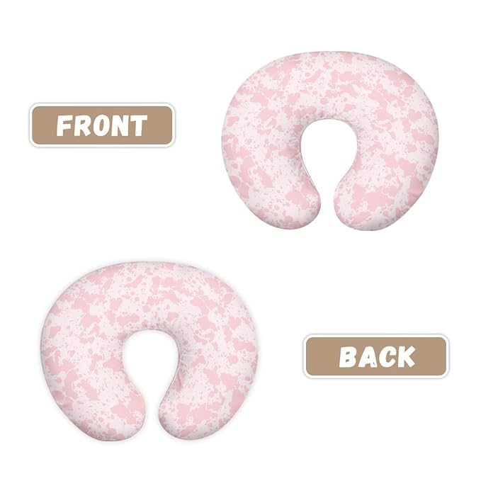 Cute Pink Cow Stripe Design Breastfeeding Pillow Cover Breastfeeding Nursing Pillow Slipcovers Super Soft Stretchy Replaceable Pillow Cover Slipcover