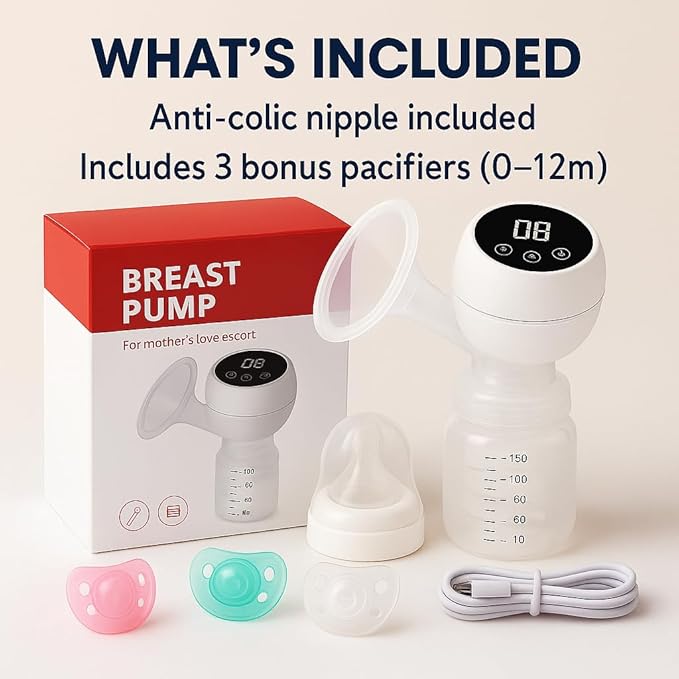 Wearable Electric Breast Pump, Hands-Free & Portable – Quiet, 4 Modes, 9 Suction Levels, Rechargeable Breast Pump for Busy Moms